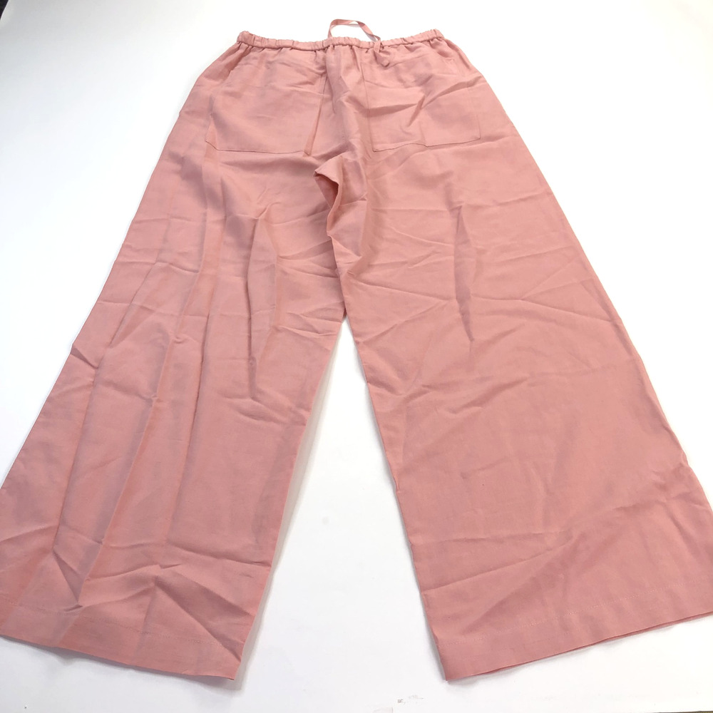 COS EUR 36 (Fit 30W 29L) Linen Cotton High Rise Wide Leg Pants Pink MINT